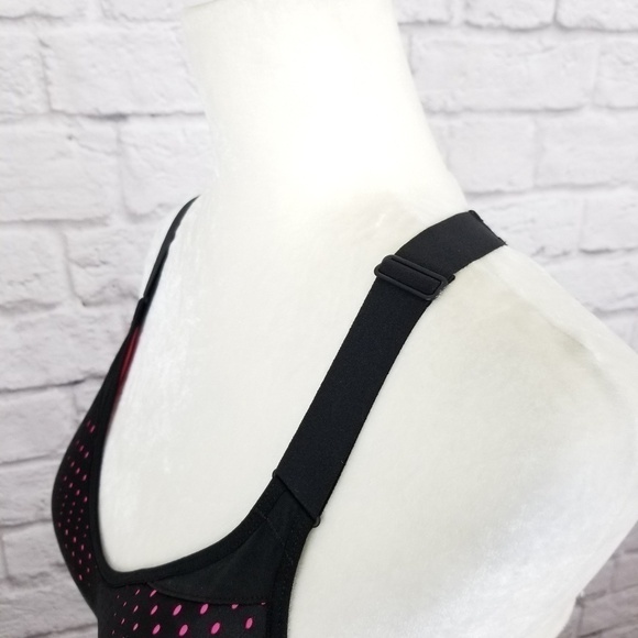 Victoria's Secret VSX Sport black pink racerback sports bra women's size 32B - Picture 8 of 9